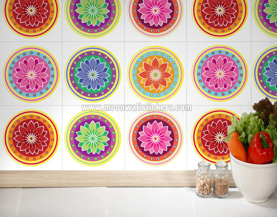 Adhesivo Pared Azulejo Mandalas Armario Resina Aki ~ Adhesivo Pared Azulejo Mandalas