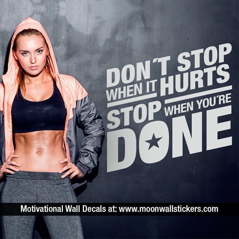 stop when you done gym fitness motivation quote