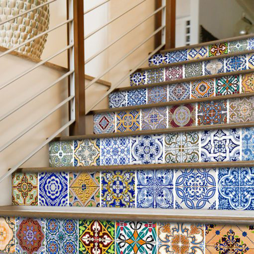 Portuguese Tiles Azulejos Stickers - Stairs