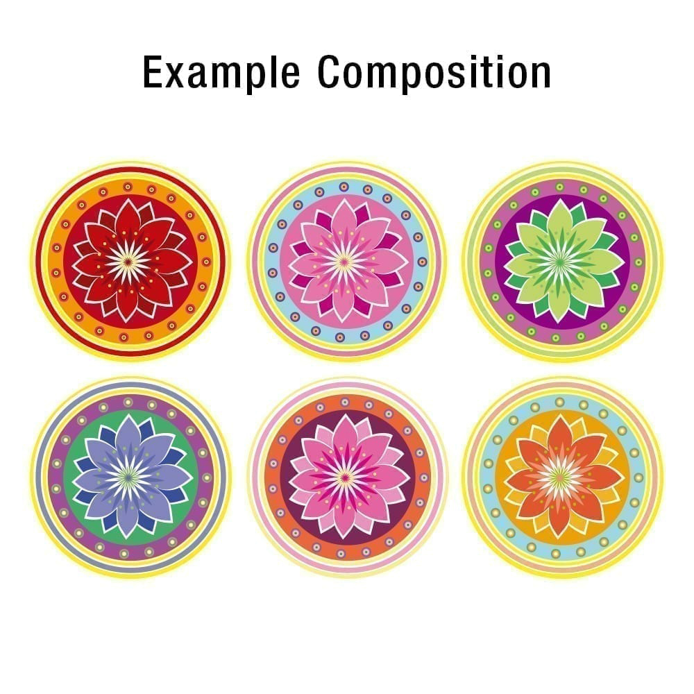 mandala stickers example composition