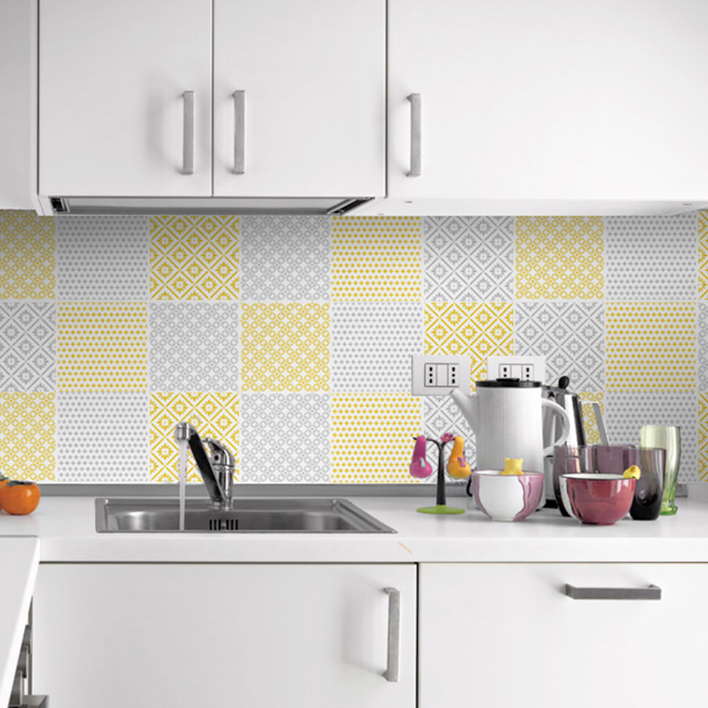 Cover Tiles Stickers Yellow Pattern Cover Tiles Stickers Yellow Pattern