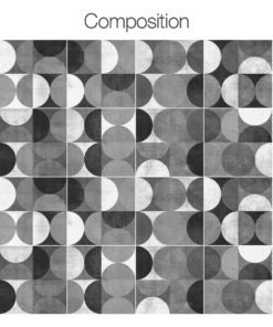 Wall Tile Stickers Mid Century Rounded - Composition