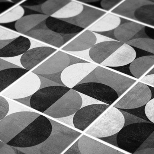 Wall Tile Stickers Mid Century Rounded - Detail