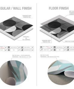 Wall Tile Stickers Mid Century Rounded - Material