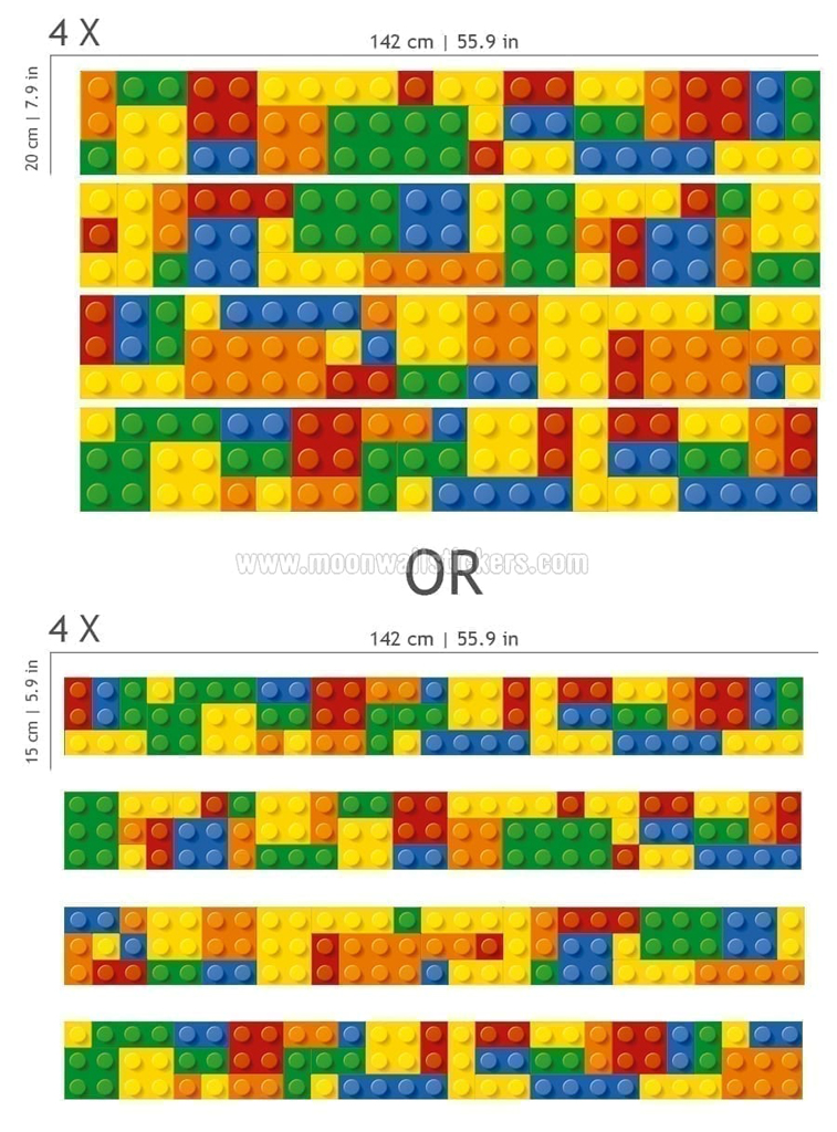 Lego Border wall sticker Dimensions