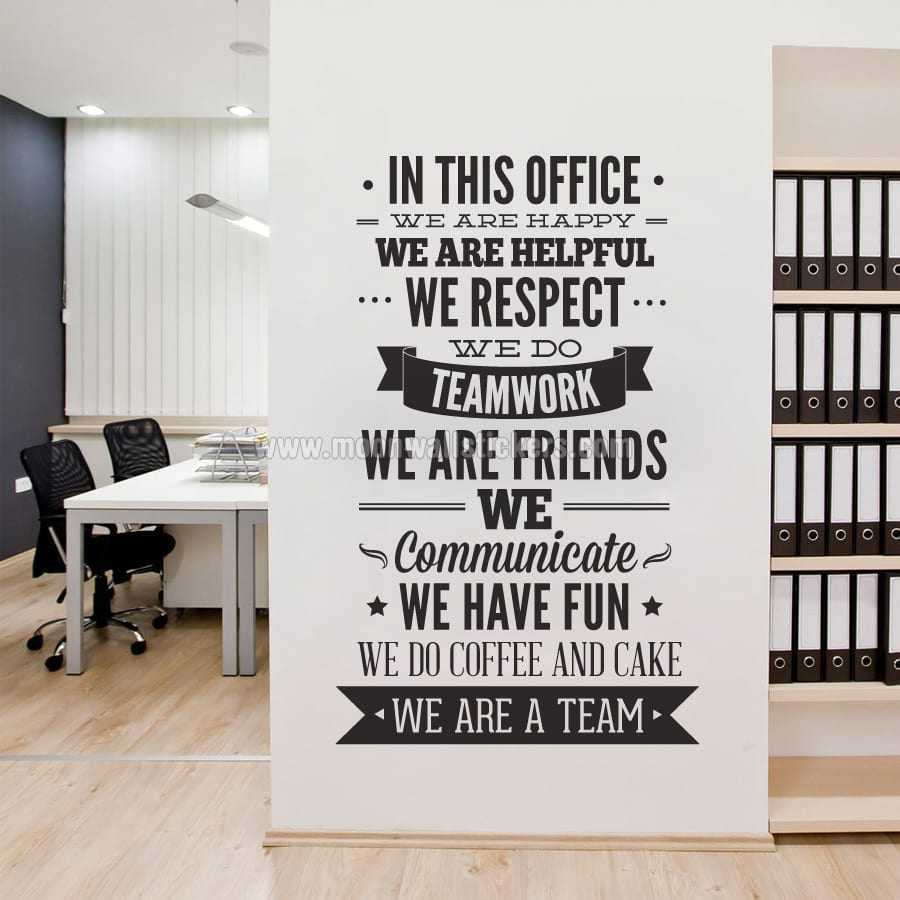 In This Office Typography Sticker - Moonwallstickers.com