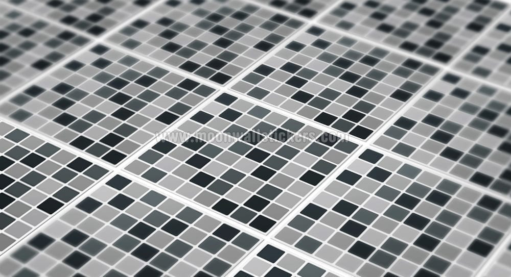 Black Mosaic Tiles Decals Pack Of 24 Black Mosaic Tiles Decals Detail