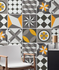 Vintage Geometric Tile Decals - Wall