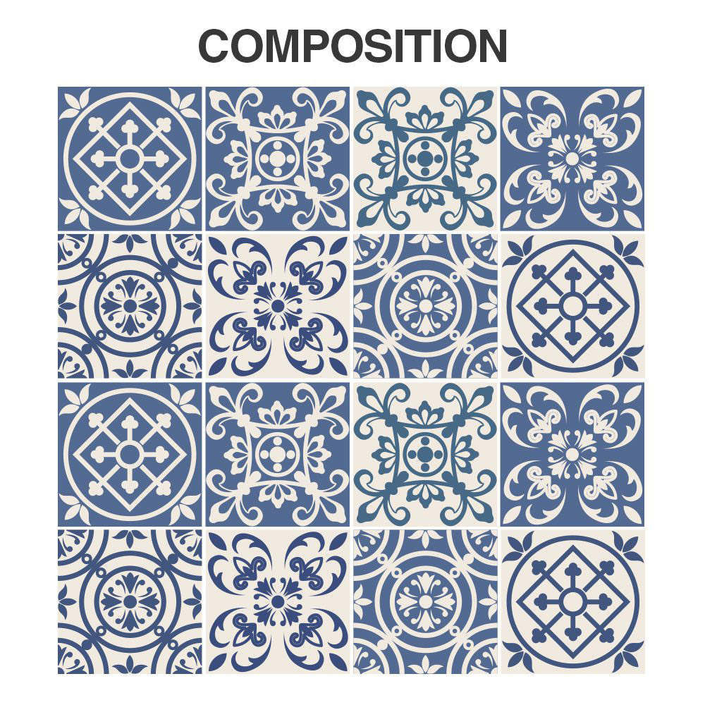 traditional spanish blue tiles pack of 32