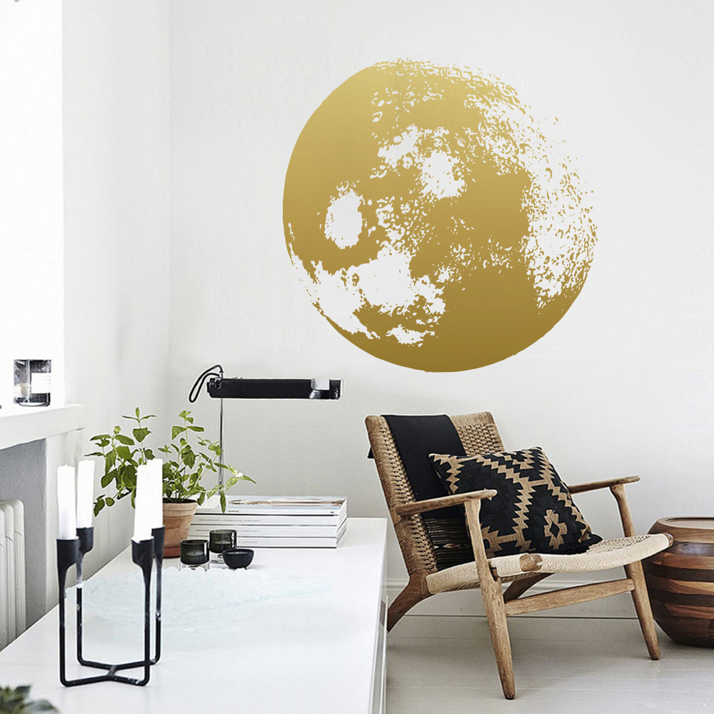 Golden Moon Wall Decal - Moonwallstickers.com