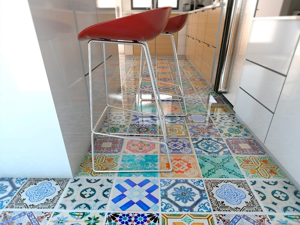 Traditional spanish tiles floor