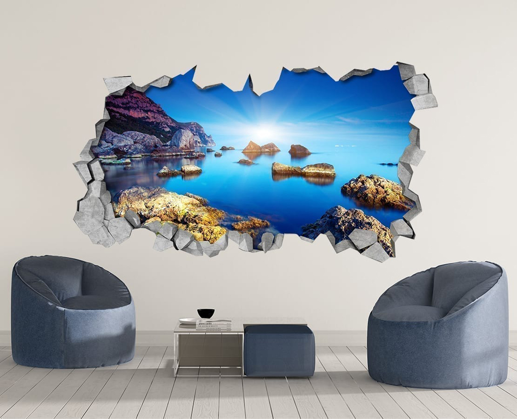 Sea Landscape 3D  Wallpaper Moonwallstickers com