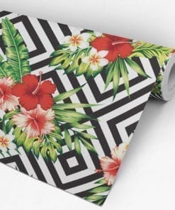 Flowers and Leaves Wallpaper Roll