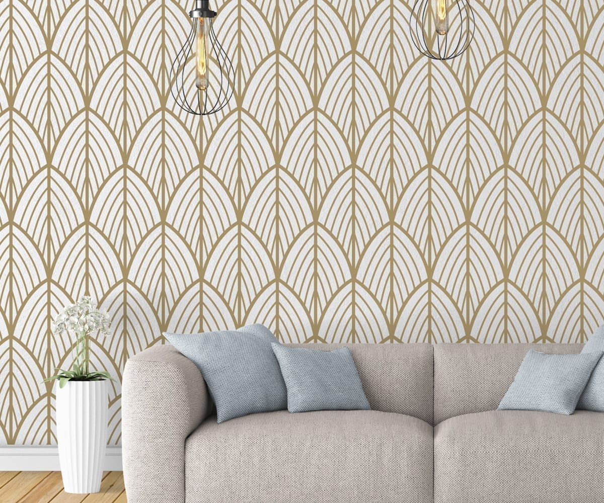 Art Deco Leaves Removable Wallpaper