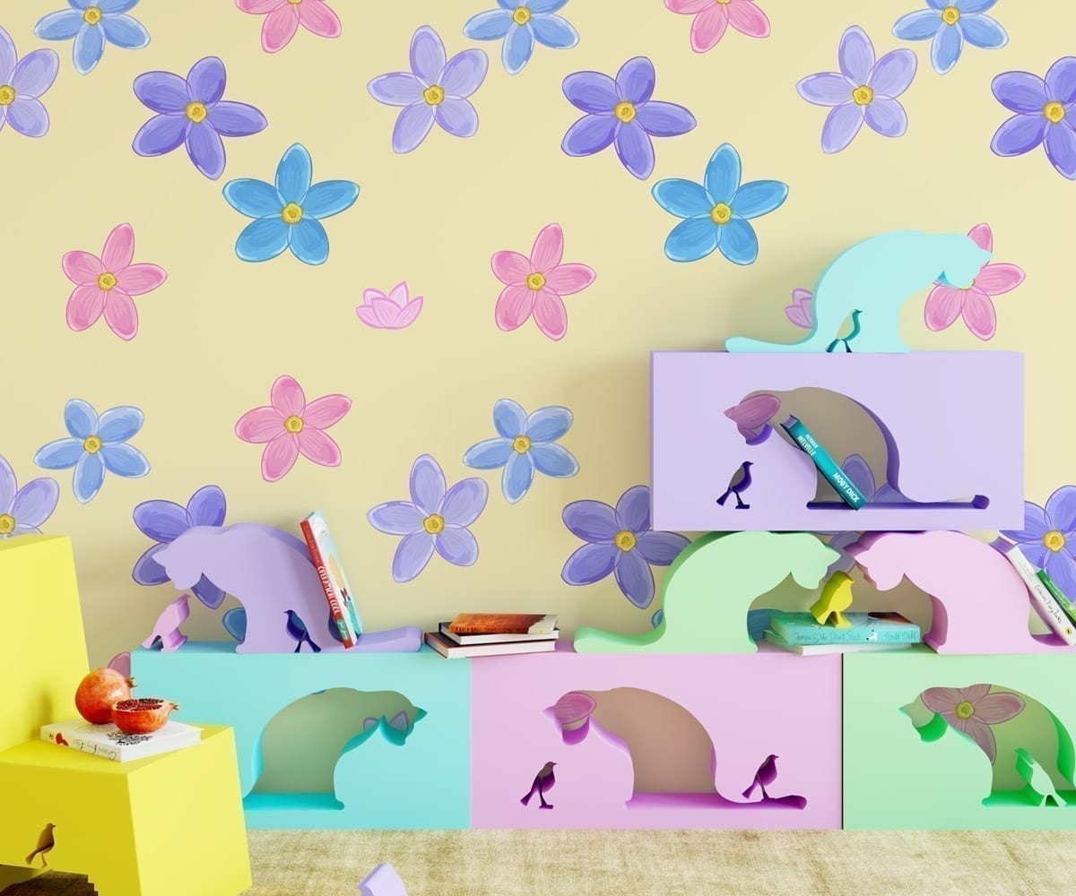 Nursery Watercolor Flowers L And Stick Wallpaper Nursery Watercolor Flowers L And Stick Wallpaper