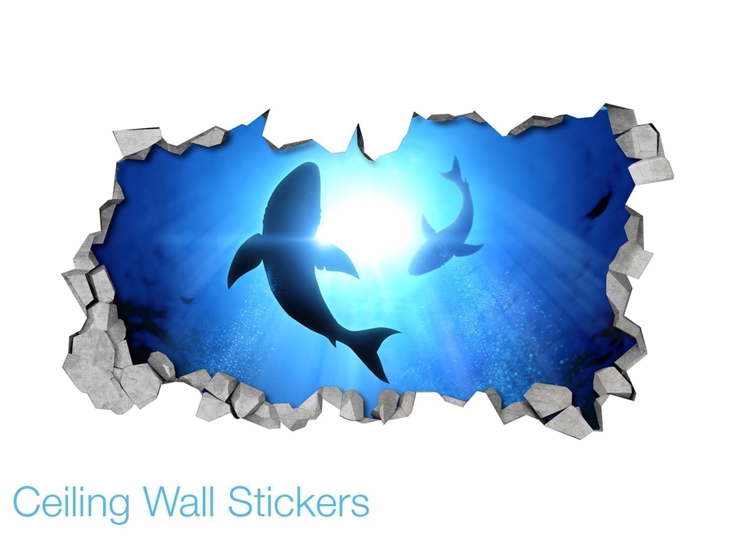 Sharks 3d Effect Ceiling Decal Moonwallstickers Com