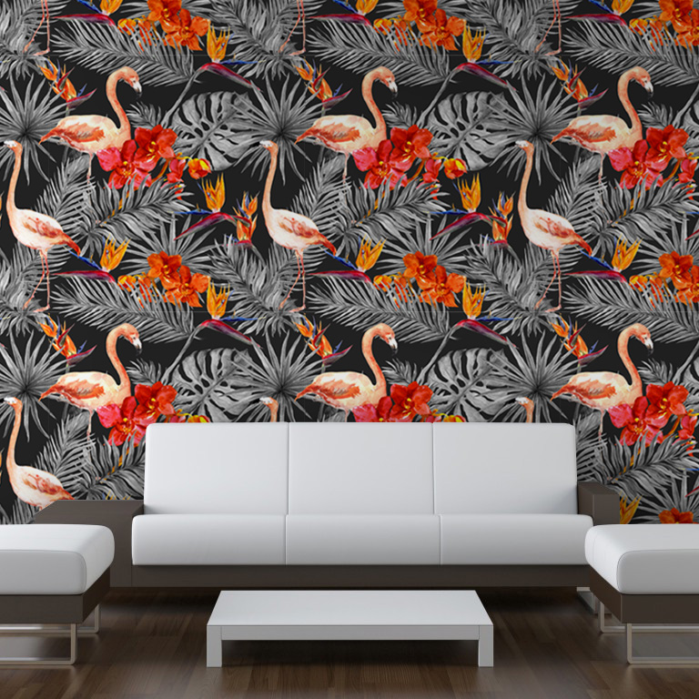 Black Flamingos Wall Decor - Moonwallstickers.com