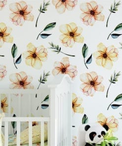 Baby Nursery Watercolor Flower Wallpaper
