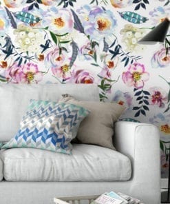 Boho Peonies Watercolor Wallpaper