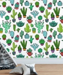 Cacti Pattern Removable Wallpaper