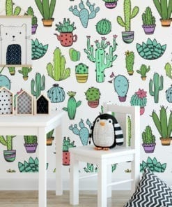 Cacti Pattern Removable Wallpaper