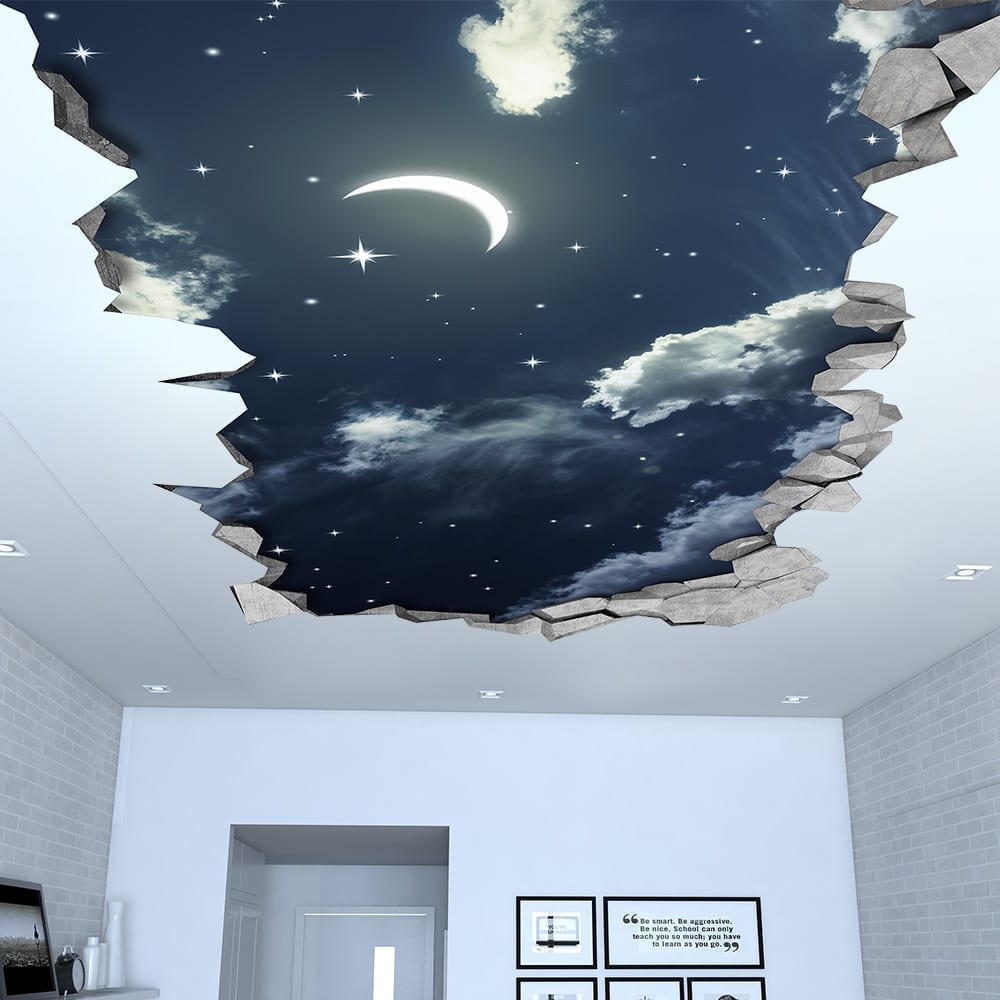 Night Sky 3d Effect Ceiling Decal Moonwallstickers Com