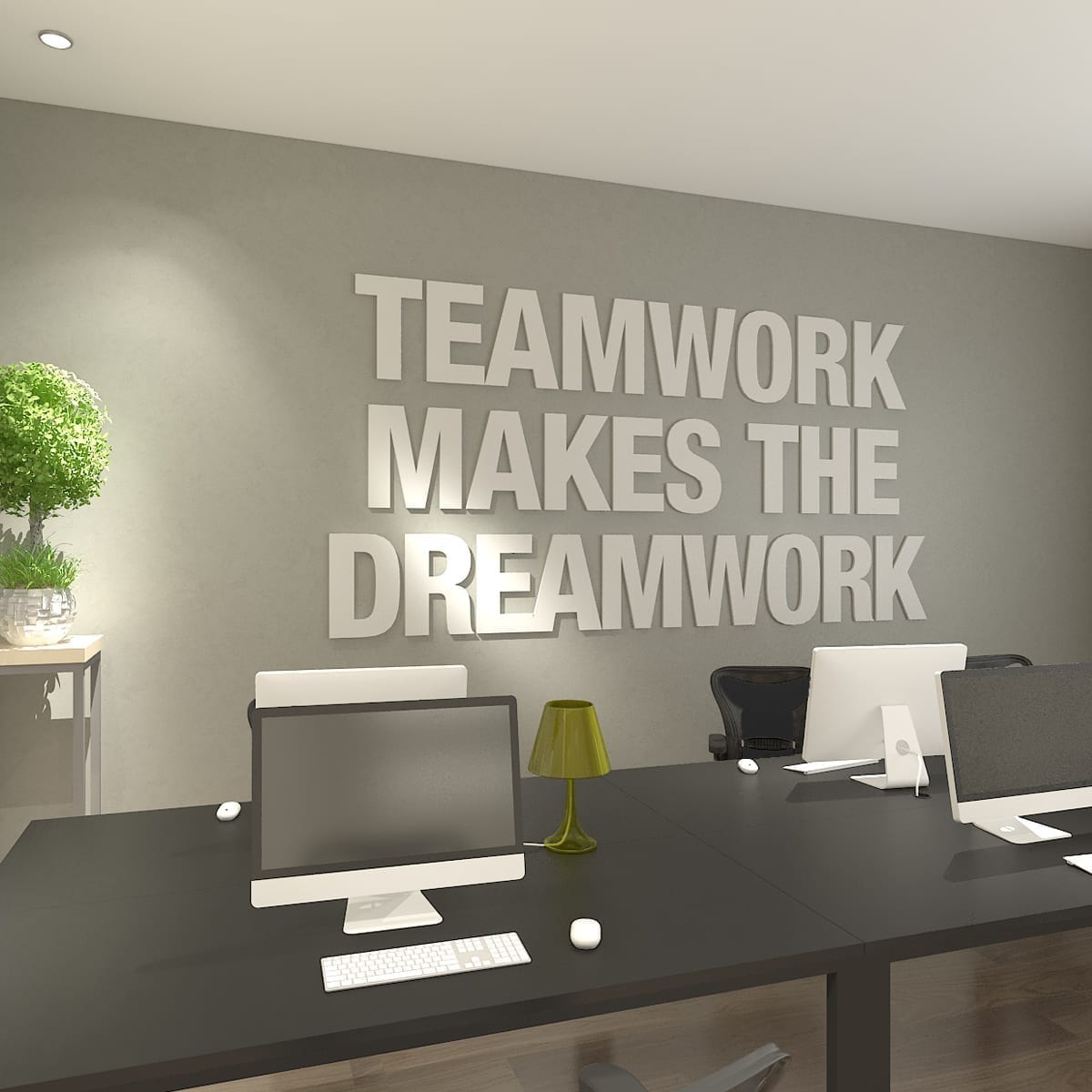 Teamwork Makes The Dreamwork 3D Office  Decor  