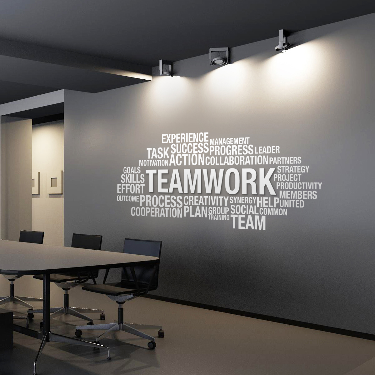 Team Work 3D Office Wall Decor Moonwallstickers com