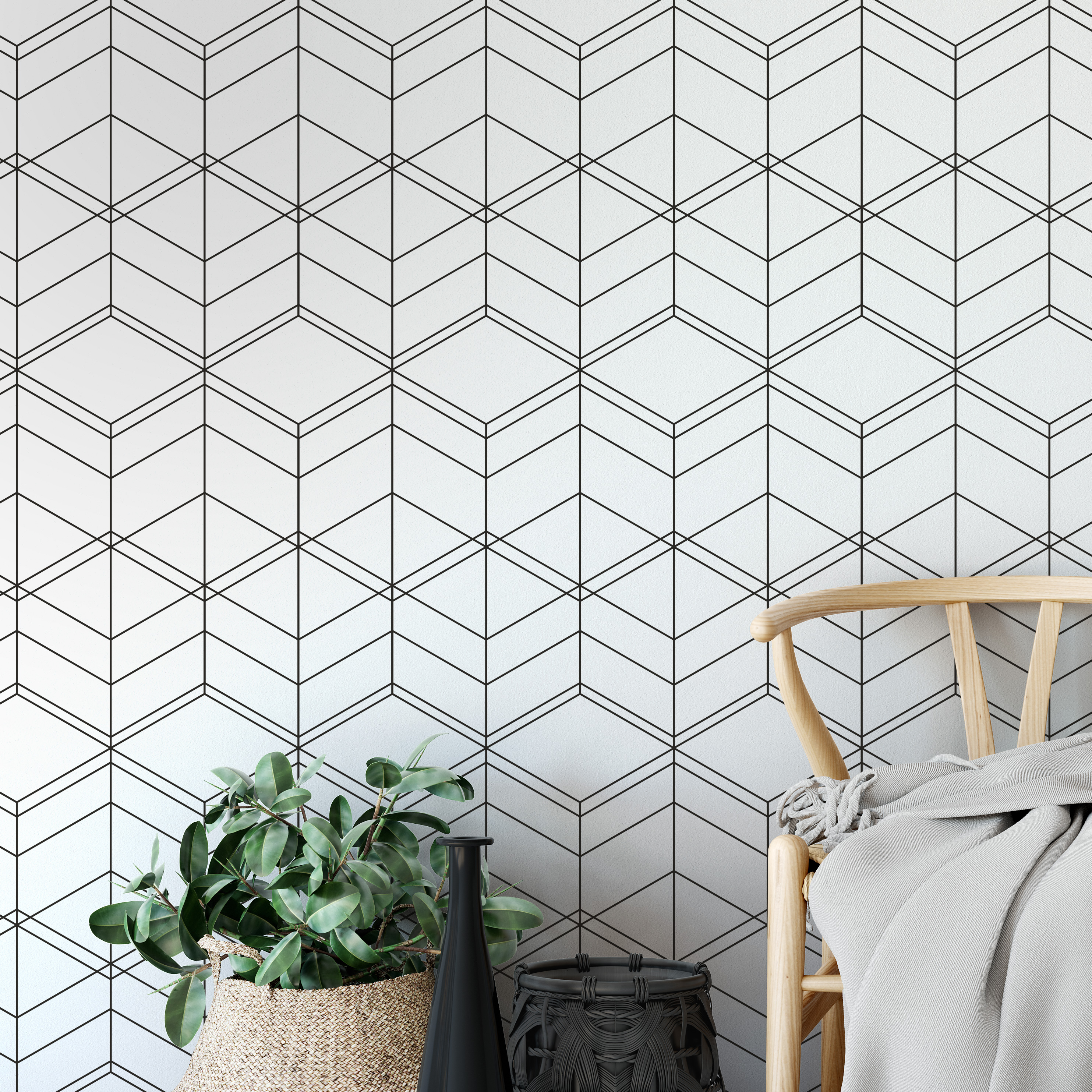 Wallpaper Scandinavian Lines Pattern - Moonwallstickers.com