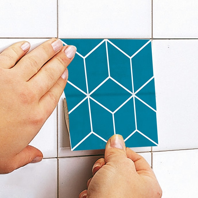 Blue Modern Tile Stickers (Pack of 10) - Moonwallstickers.com