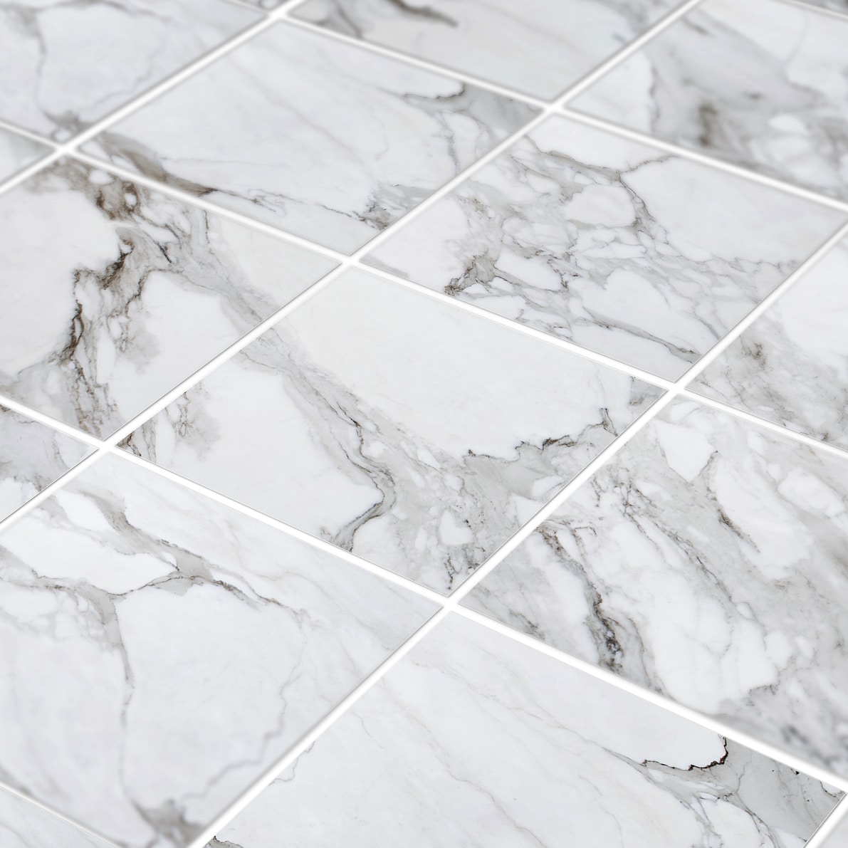 Classic White Marble Tile Stickers (Pack of 10) - Moonwallstickers.com